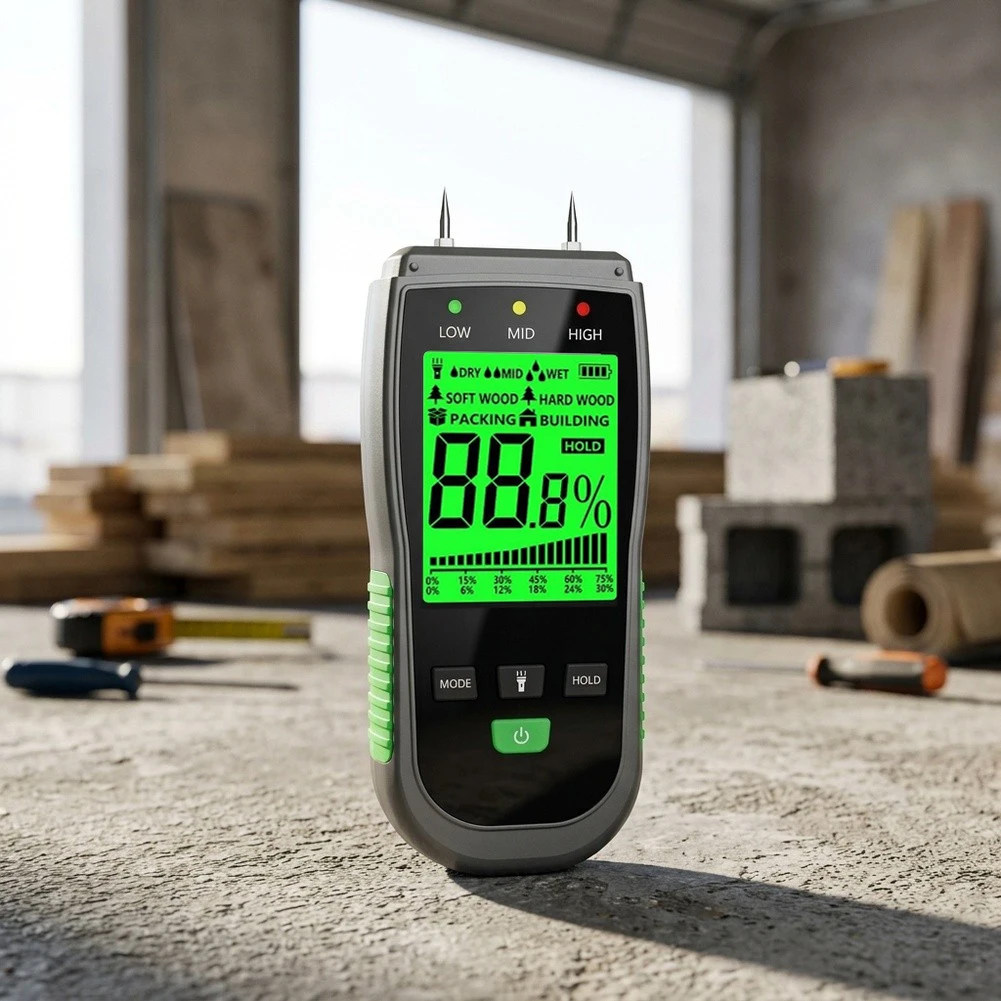 YHT19 Multifunctional Moisture Meter For Cement Brick Wall Cardboard Box Non-destructive Digital Detector Building Material Test