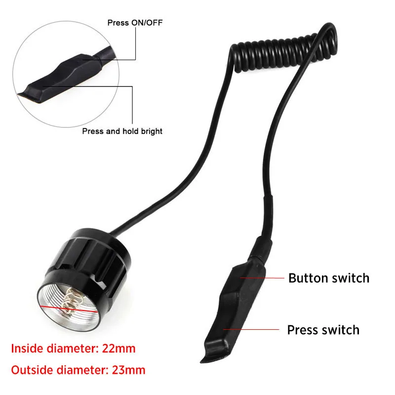 2-mode Remote Control Pressure Switch Tactical Switch for 501B Flashlight Torch Tail Switch for WF 501B LED Flashlight