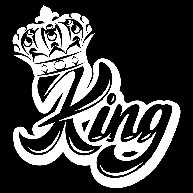 15 cm King With Crown Funny Vinyl Motorcycle Car Stickers Decal Anime Cute Car Accessories Decoration Pegatinas Para Coche Y52