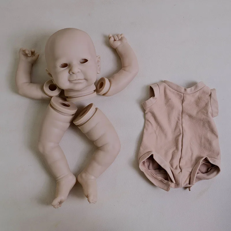 

19inch Unpainted Unfinished Reborn Doll Kit Awake Baby Zoe Fresh Color DIY Blank Kit Handmade Doll Parts with Body and Eyes