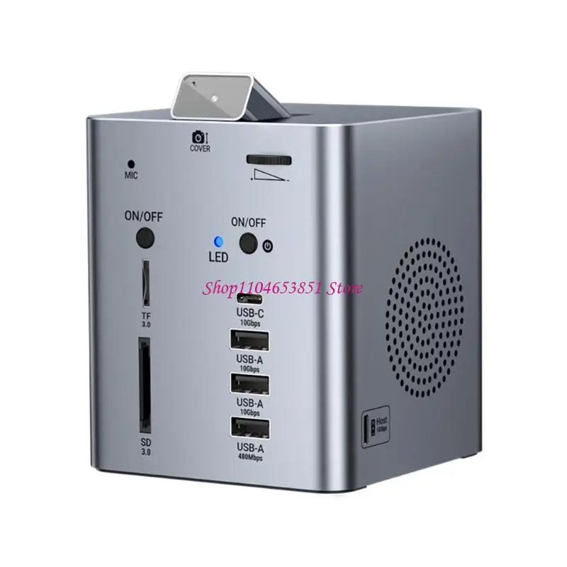 Professional Docking Station With Privacy Cover Webcam Fast Speed USB Port 
