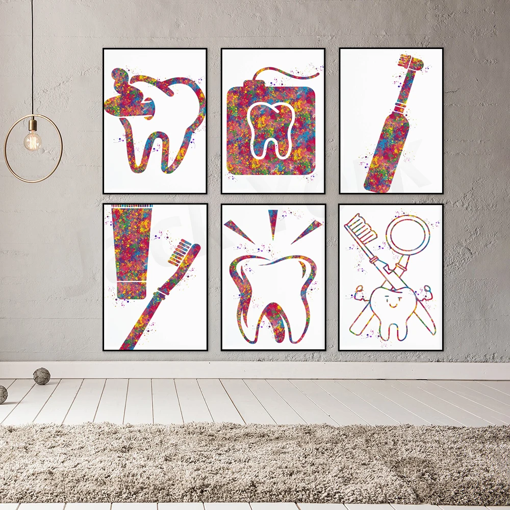 

Dental Watercolor Poster, Dental Office Decor, Brush Your Teeth, Human Teeth, Orthodontist Gift, Dentist Gift, Dental Hygienist