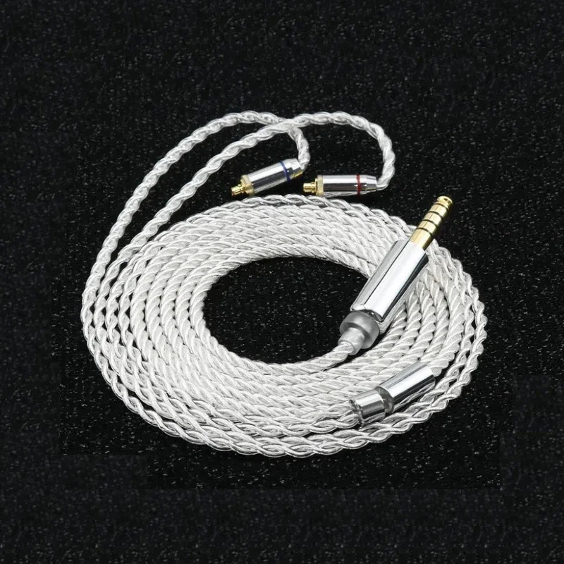 Earphone Upgrade IEM Cable 4 Strands Silver Plated German Copper HiFi Wire MMCX/2Pin/QDC for Conch Nova F1 Pro