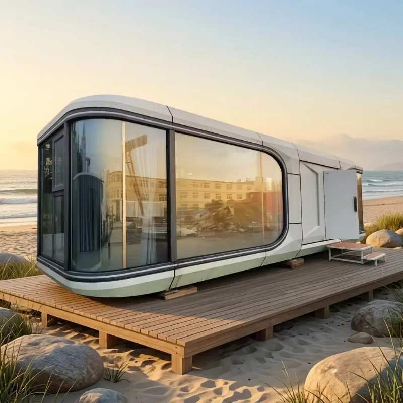 Modern Space Capsule Tiny House Prefab ADU Modular Home For Backyard Living Airbnb Rental With Smart Control System