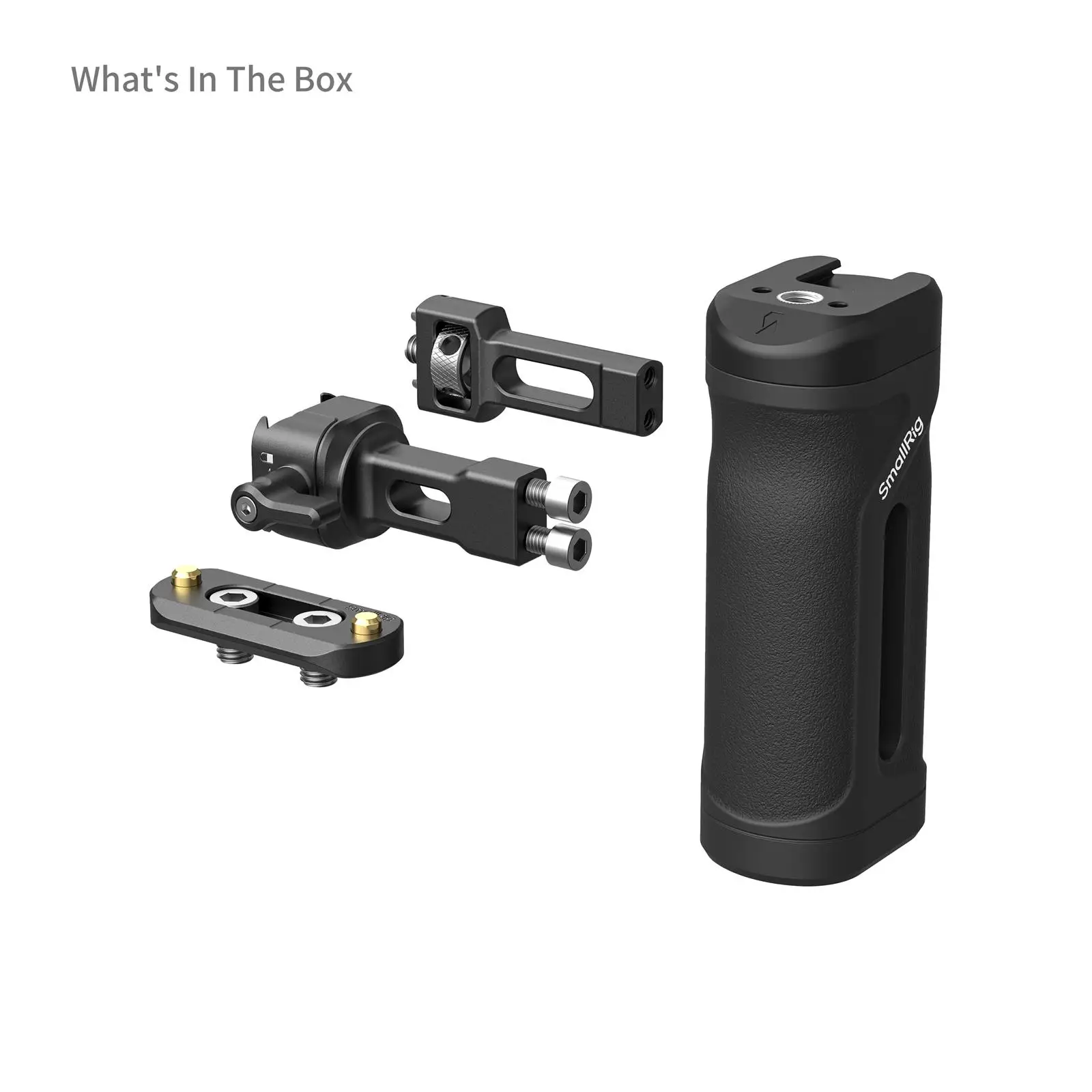 SmallRig mini zijhandgreepset met 1/4"-20 positioneringsschroef en NATO-klemconnector, universele compatibiliteit, verticale aanpassing