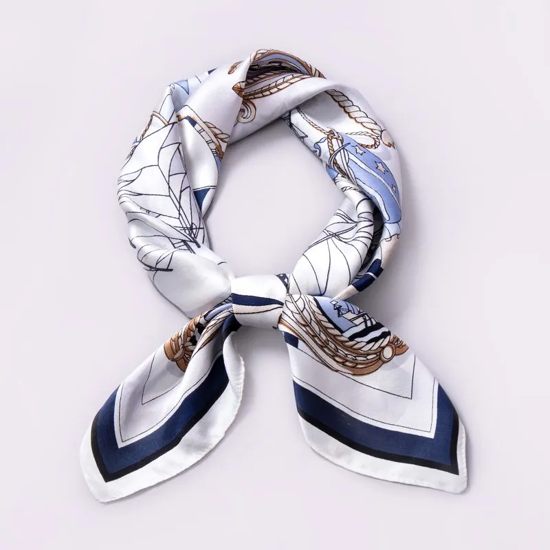 100% Real Silk Square Scarf Women Print Neckerchief Silk Echarpe Femme Neckscarf Pure Silk Hairscarf Small Bandana 65x65cm