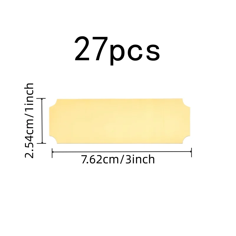 27 pcs Adhesive Name Plates, Self-Adhesive Backing, suitable for Meeting Table Signs, Gold Finish Surface
