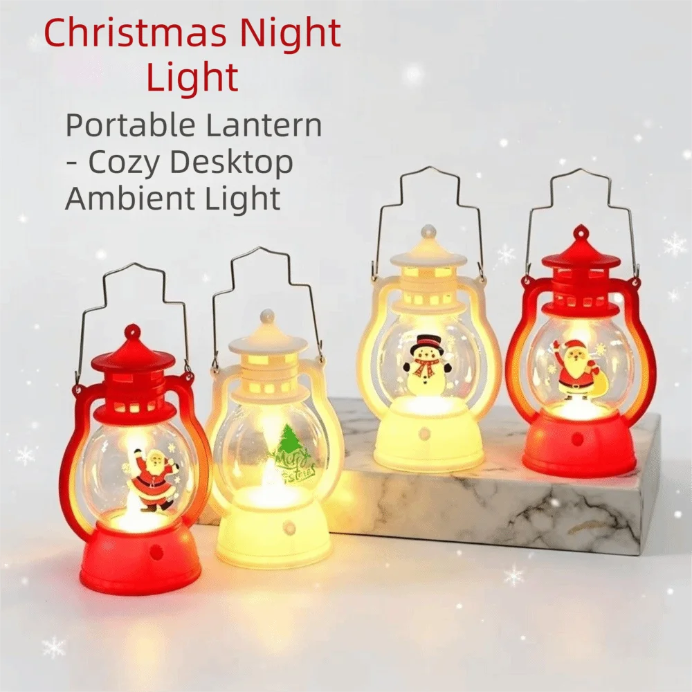 Creative Santa Claus Christmas Lantern Snowman Glowing Christmas Wind Lamp Durable Atmosphere Desktop Christmas Lamp Bedroom