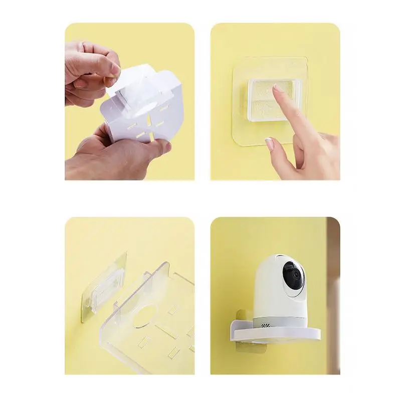 Indoor Camera Wall Shelf Adhesive Shelf Easy To Install Security Cameras Adhesive Shelf No Drill Camera Shelf For Bathroom
