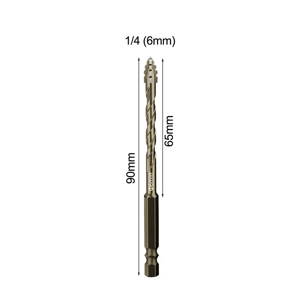 Glass Tile Punching Drill Bit FourFlute Eccentric with Triangular Spiral Design for Precision Drilling on Tile and Hard Surfaces