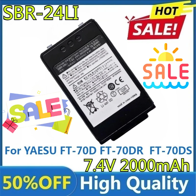 Nouvelle batterie SBR-24Li remplaçable de haute qualité 7.4V 2000mAh SBR-24Li pour YAESU FT-70D, pour YAESU FT-70DR, pour YAESU FT-70DS