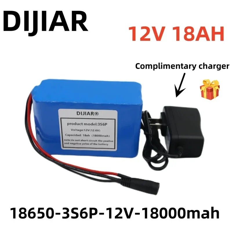 

3s6p 12V 18Ah battery pack 18650 lithium ion 12V 18000mAh DC12.6V super large capacity rechargeable battery with BMS + charger