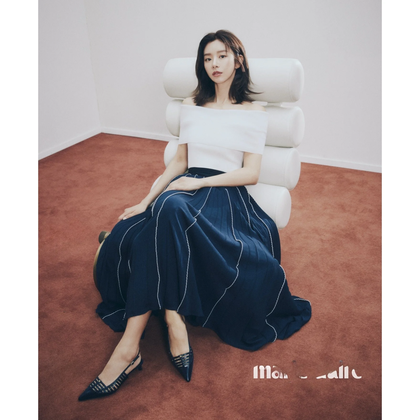 

Slim Fit Knitted T-irt One oulder Design Versatile Sle Korean Faion Spring Summer High End Feel MIN24 483