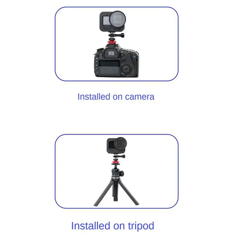 ABJA für Gopro9/10 Blitzschuh-Konvertierungskopf für SLR-Fotografie, Kamera-Blitzschuhhalterung mit Verbindungsarm, Schwarz