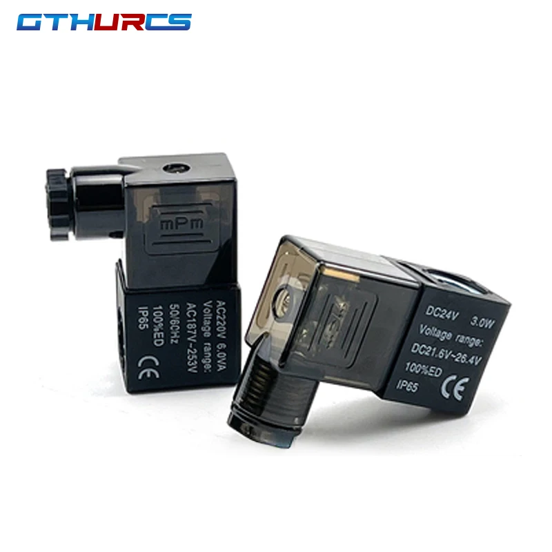 1 pcs Pneumatic Air AirTAC Solenoid Coil Valves Coil Black DC12V DC24V AC110V AC220V For 4v210-08 2v025