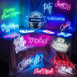 Custom Neon Sign Acrylic Night Light LED Letters Sign For Room Decor Lamp Family Names Signs for Baby Birthday Gift Dropshipping