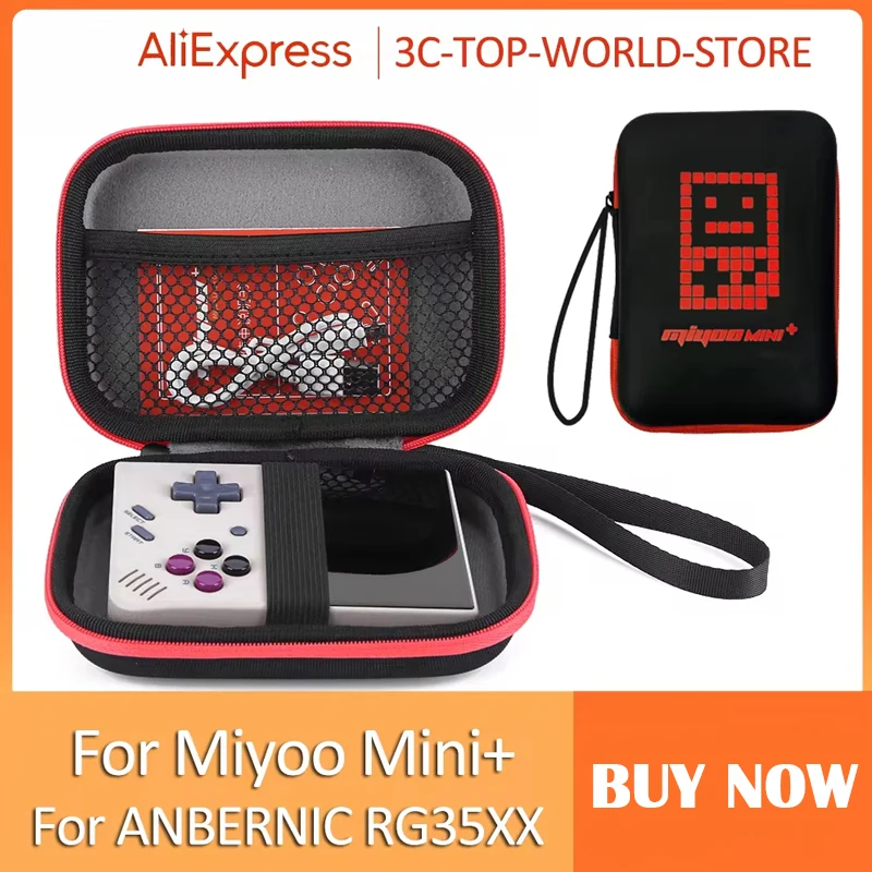 For Miyoo Mini Plus/ANBERNIC RG35XX Protective Case Retro Handheld Game Console Portable Storage Travel Bag Dustproof Anti-fall