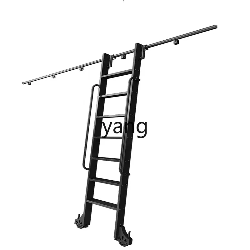 

LMM aluminum alloy bookshelf ladder mobile ladder study bookcase household straight ladder indoor loft wardrobe