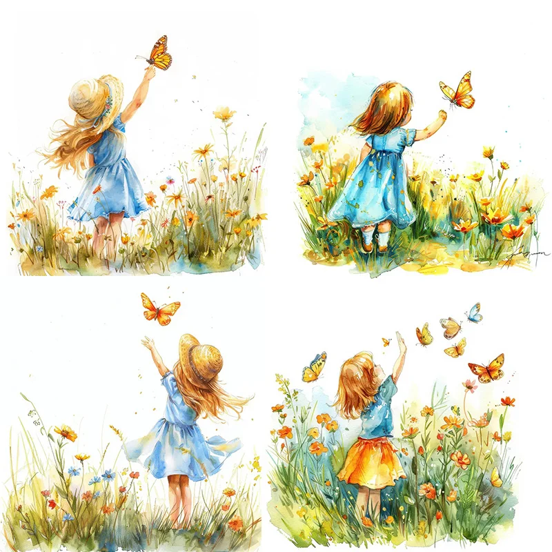 

MT922# Girl and Butterfly Decal Bedroom Entryway Living Room Porch Home Decoration Wall Stickers, Removable Toilet Stickers