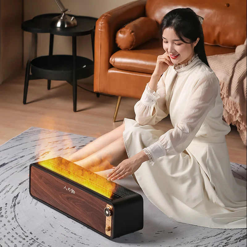 European Retro Fireplaces Simulated Flame Humidification and Heating Dual-purpose Device Home Heater Fireplace Bedroom Heater N