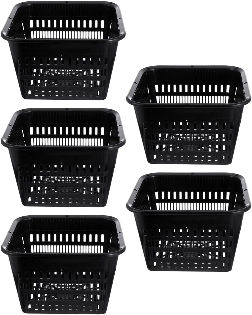 

5pcs Plastic Net Cups Garden Slotted Mesh Plant Pots Planting Basket for Hydroponics Aquaponics Orchids