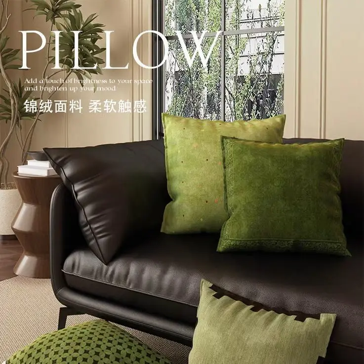 Green Vintage Style Square Throw Pillow with Insert for Pets Dogs Cats Sofa Bed Couch Decorative Backrest Cushion for Pet