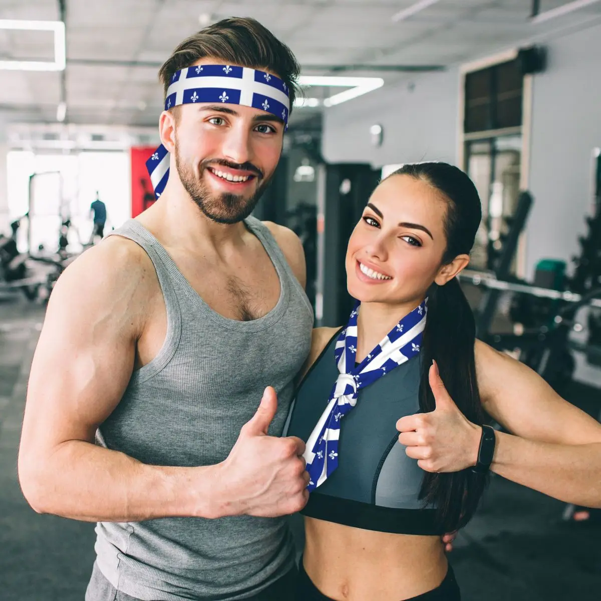 Krawatte Stirnbänder Flagge von Quebec Kanada Sport Stirnband sportlichen Schweiß band Bandana Schweiß Docht wirkung