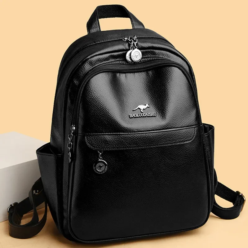 

New High Quality Leather Women Backpacks Fashion Female Back Pack Ladies Shoulder Bag Ladies School Bag Travel Backpack