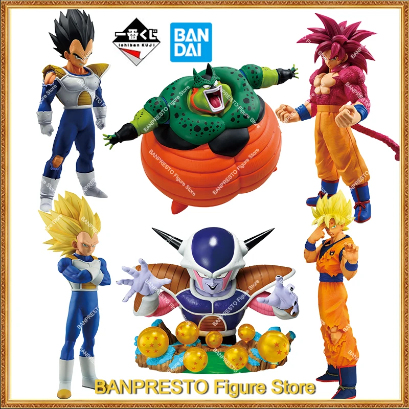 В наличии оригинальная BANDAI Ichiban Kuji Dragon ball Omnibus Cross Cell Frieza Son Goku Vegeta аниме фигурка модель игрушки подарок
