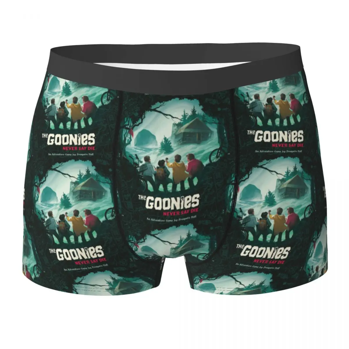 Boxer Underpants Shorts Goonies Never Say Die Distressed Design Panties Men Soft Underwear for Homme Man Boyfriend Gifts