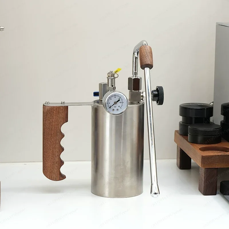Outdoor camping steam milk foam machine, stainless steel coffee latte milk foam machine