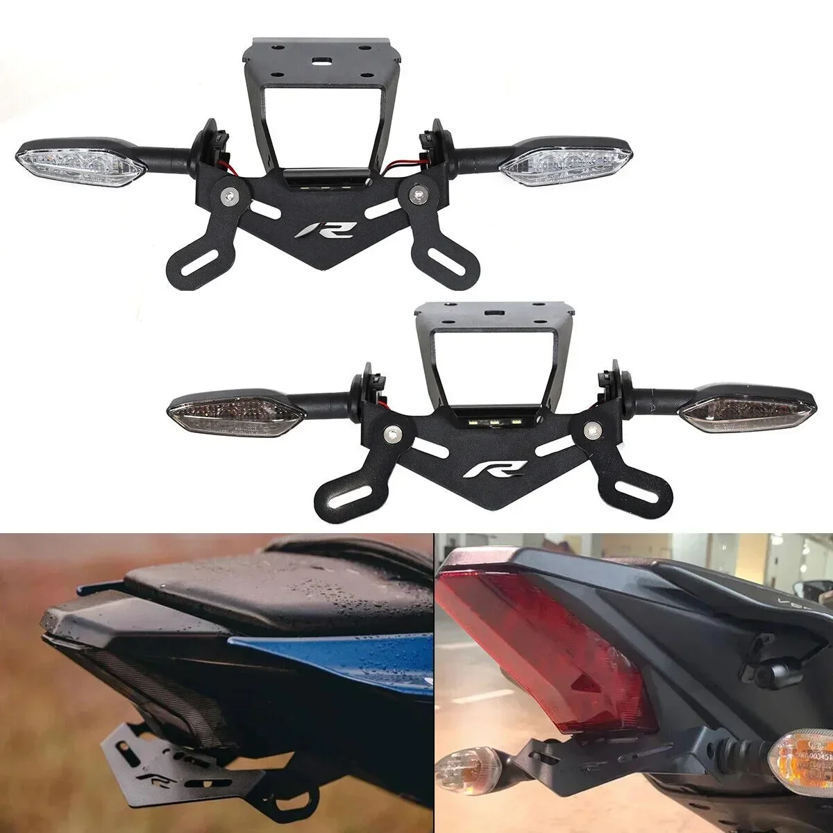 

LED Tail tidy Fender Eliminator Indicator Plate Holder and Signal Light For Yamaha YZF R15 V3 V4 2017-2024