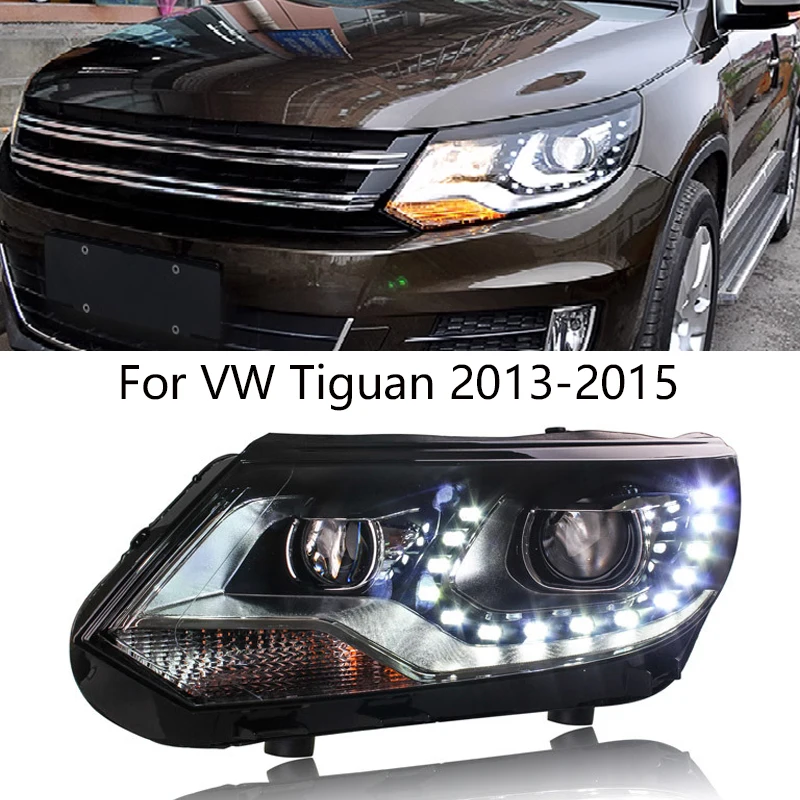 

Стайлинг автомобиля для VW Tiguan фары 2013-2015 Tiguan светодиодные фары DRL биксеноновые линзы дальнего ближнего света парковочные противотуманные фары