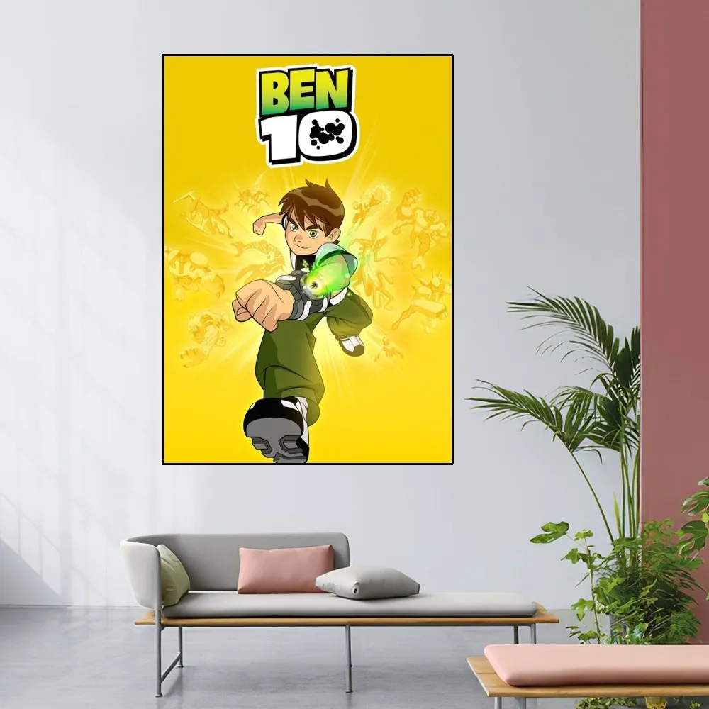 Cartoon B-Ben 10 Cool Poster Home Room Decor Livingroom Bedroom Aesthetic Art Wall Painting Stickers