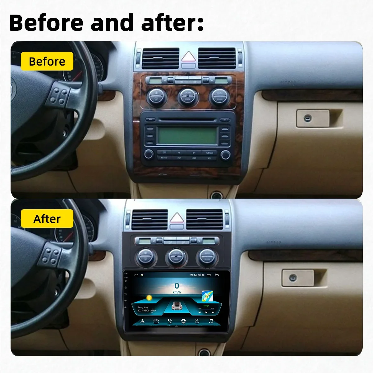 

Car Radio Stereo for VW Volkswagen Touran 2004-2008 2 Din Android Car Multimedia Player GPS Navigation Head Unit Autoradio Auto