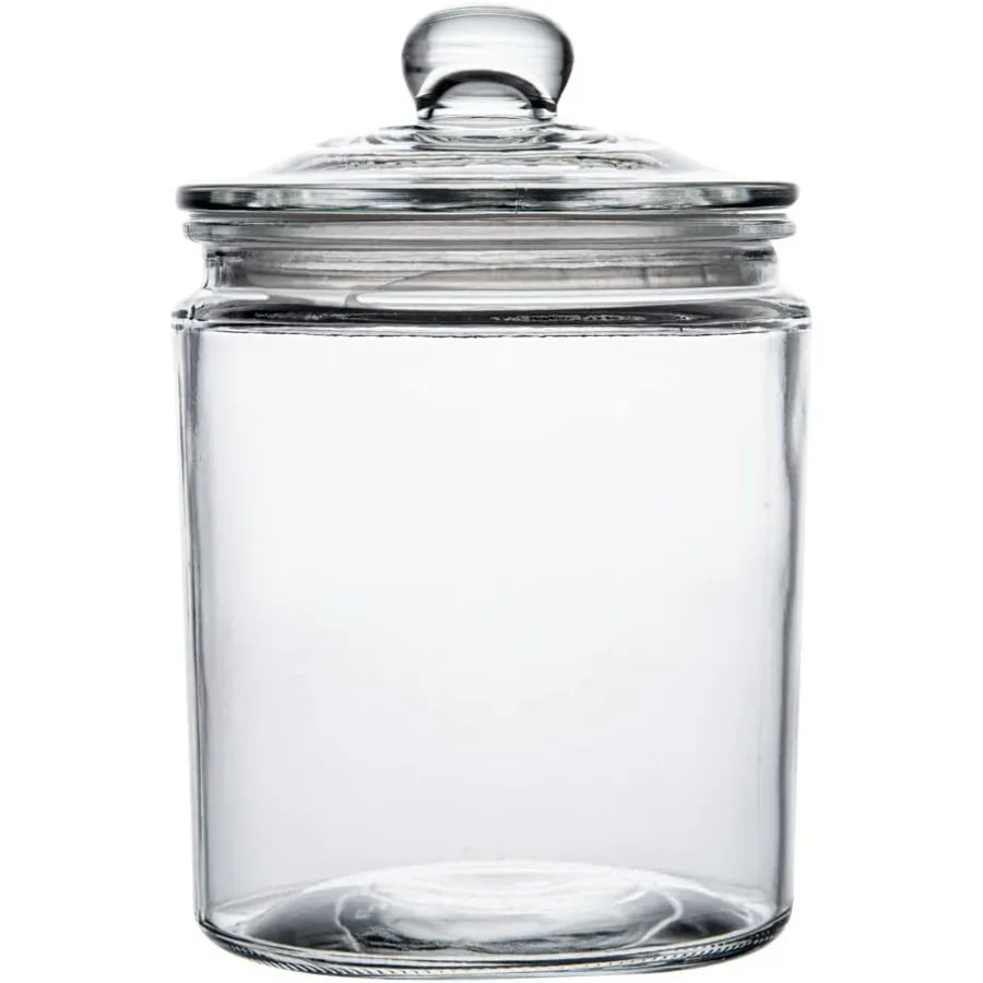 أدوات المطاعم Vetri 0.5 جالون جرة تخزين زجاجية 1 جرة بسكويت زجاجية قابلة للغسل في الأطباق ختم محكم فتحة واسعة حلوى زجاجية شفافة #2