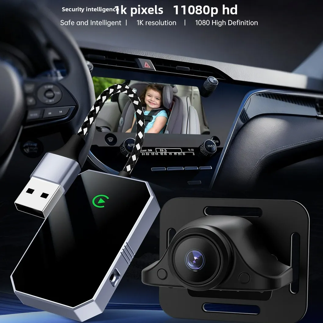 Cabin Care Baby Car Camera 1080P HD Wireless CarPlay Adapter 150° Wide Angle Night Vision Back Seat Camera Easy Install Rearseat