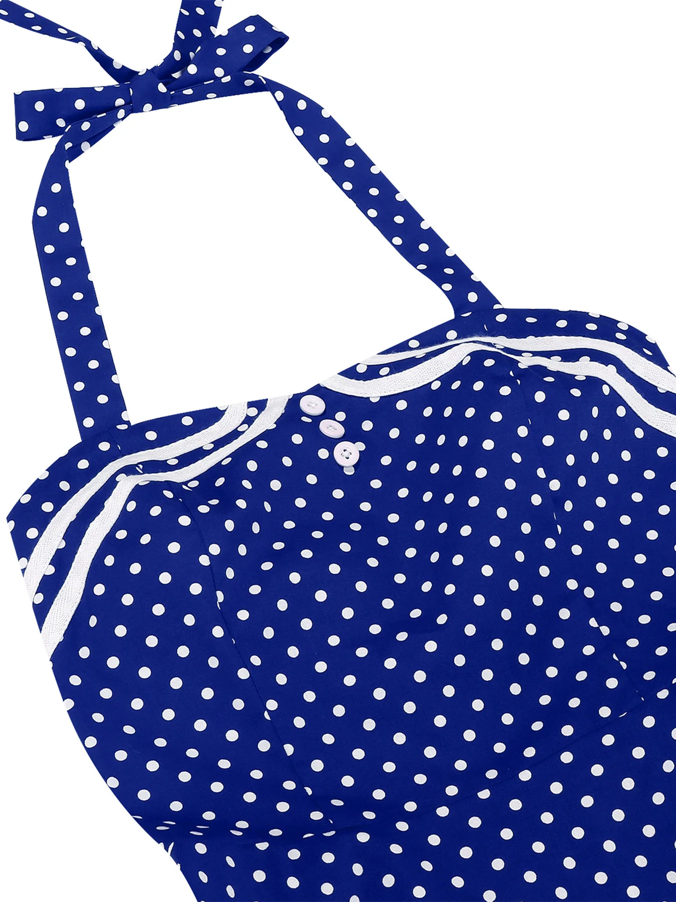Tonval Halter Neck Polka Dot 1950s Fit and Flare Dresses Women Holiday Vintage Party Prom Shirred Back Belted Backless Dress