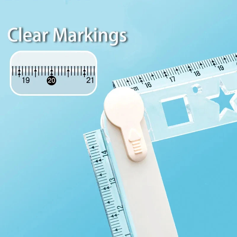 30 CM Kawaii Cute Kawaii Study Time Folding Ruler Multifunction DIY Drawing Rulers for Kids Students Office School Stationery