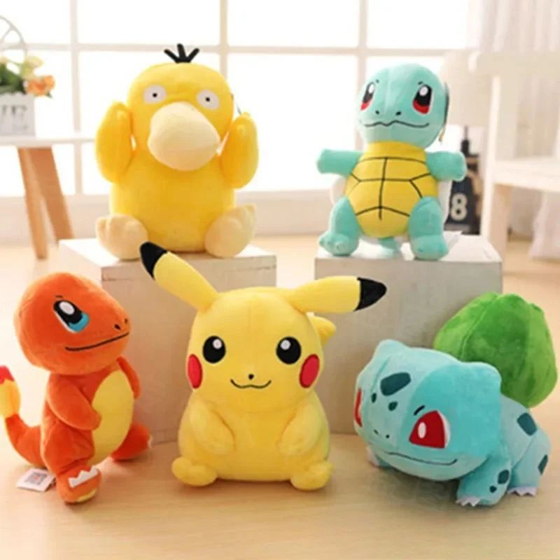

Anime Plush Toy Pikachu Stuffed Animal Plush Toys Squirtle Psyduck Cute Plushies Dolls Kids Birthday Halloween Gift Boys Girls