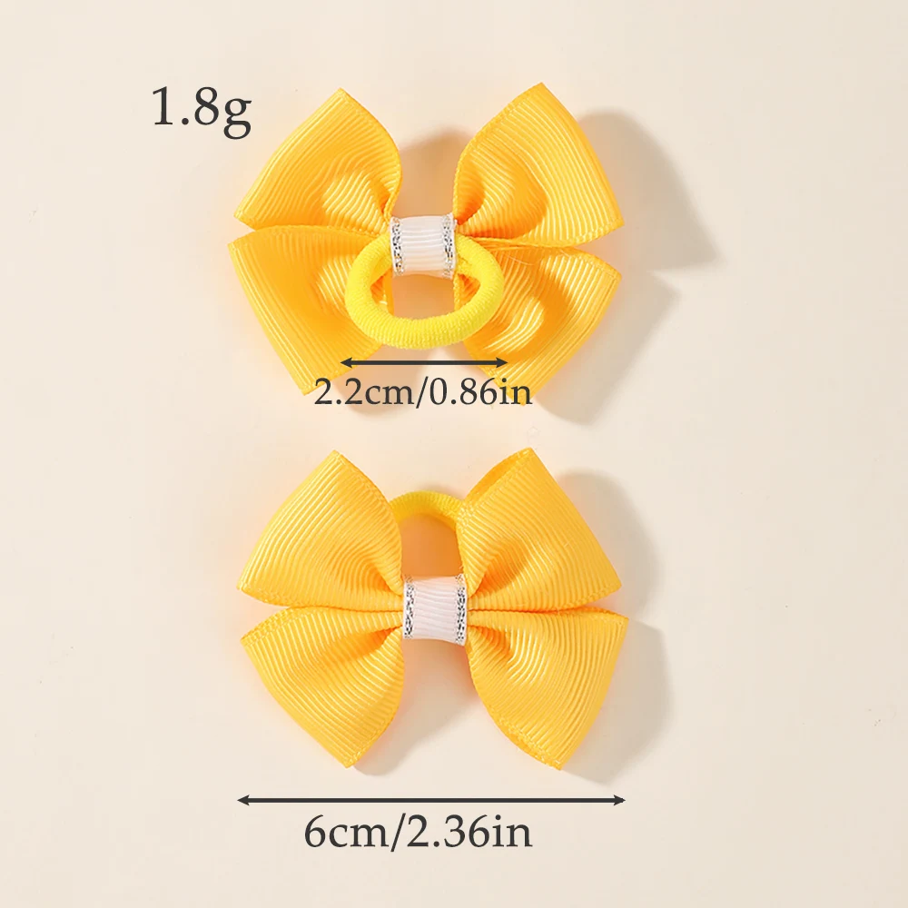 BABY BOWS 2 Stück/Set Kinder Mädchen Niedliche Doppelschichtige Schleifen-Haargummis Haarbänder Kinder Basis-Pferdeschwanz-Kopfschmuck Haaraccessoires – Detail 4