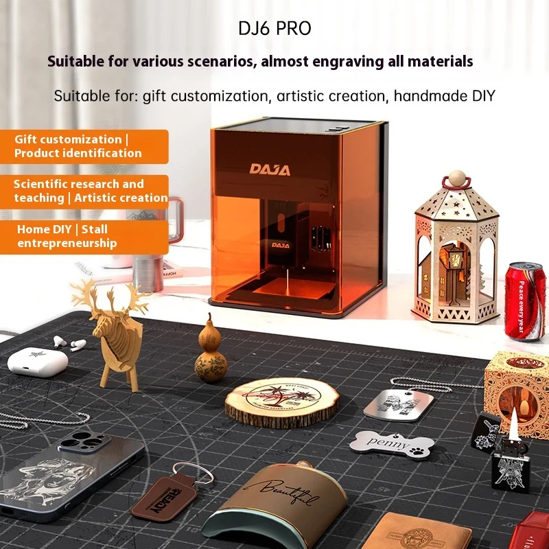 DJ6Pro Laser Engraver, Small Fully Automatic Cutting and Marking Machine, Desktop Laser Engraving Machine