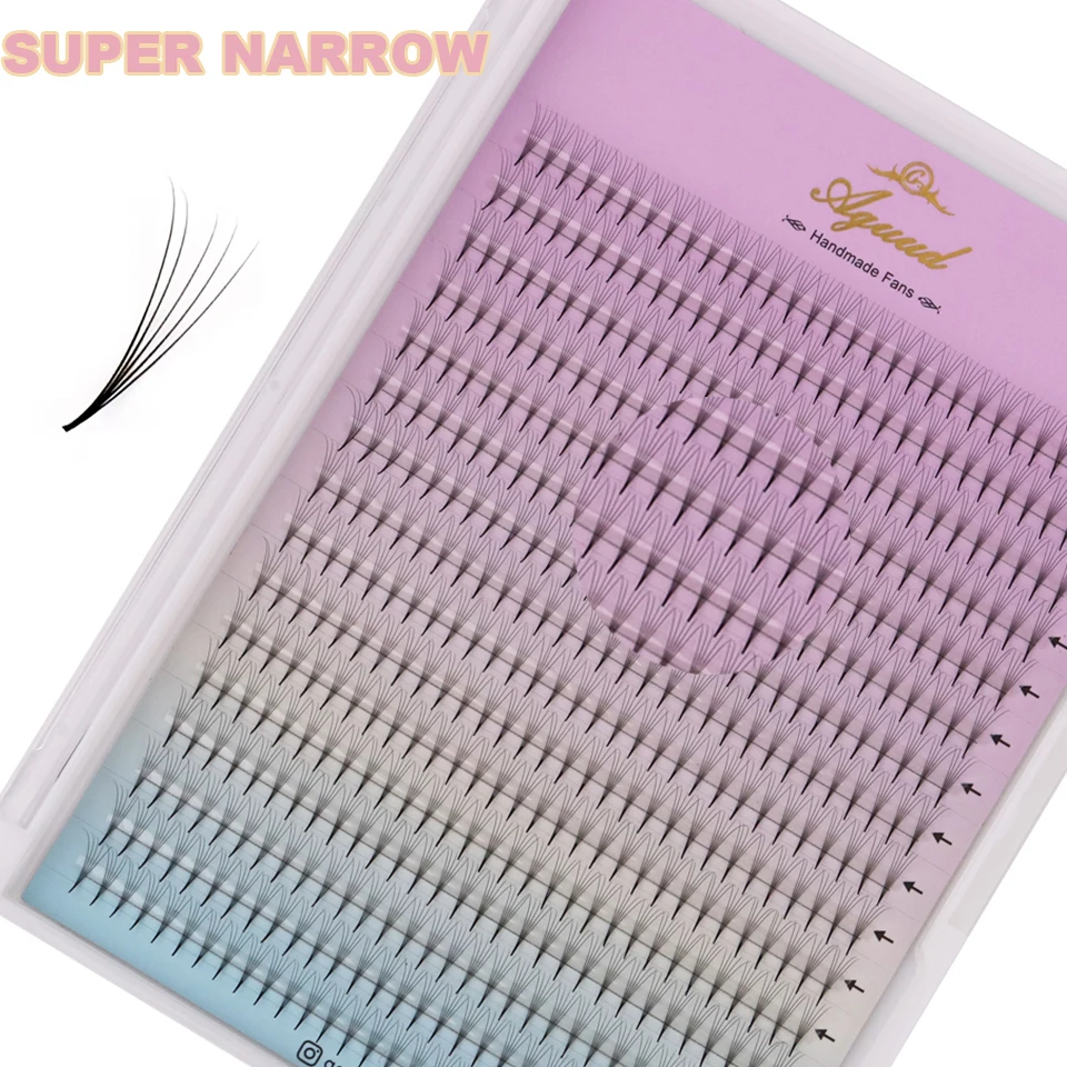 AGUUD New Style XL Tray Premade Fans Super Narrow Thin Pointy Base 5D 6D 7D 8D PBT Russian Volume Lashes Extension Makeup Cilia