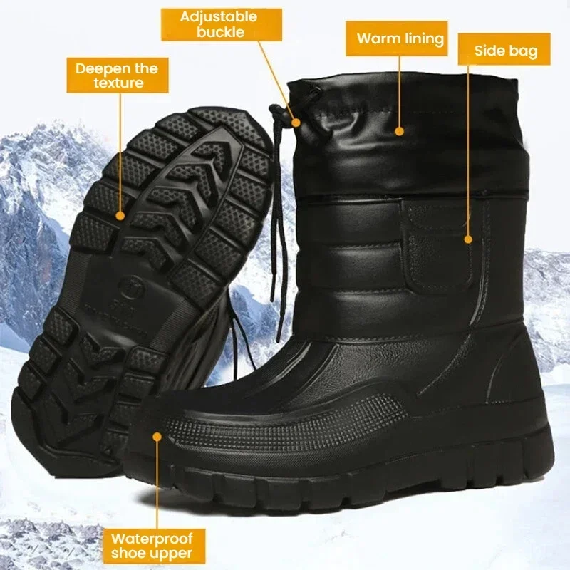 

New Versatile Men's Rain Boots Waterproof Outdoor Lightweight Shoe Velvet Fashion Short Boot Casual Comfort Male Water Shoes