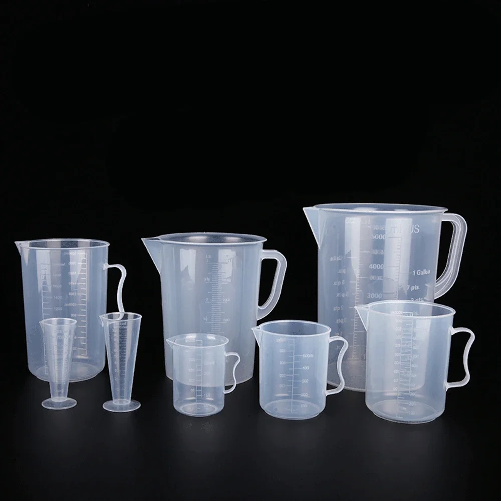 50 100 250 500 1000ml PP Plastic Measure Cup Beaker Handle Food Grade Kitchen Labrotary Chemical Experiment