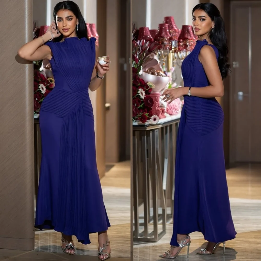 

Индивидуальные современные стильные трикотажные плиссированные трапециевидные платья миди с круглым вырезом на заказ для случая Pastrol Matching