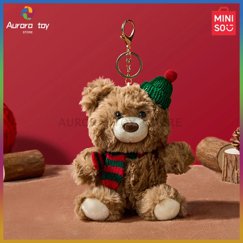 

New MINISO Gifford Bear Merry Christmas Series Plush Dolls Anime Figure Kawaii Bag Ornaments Collect Custom Halloween Girl Gift