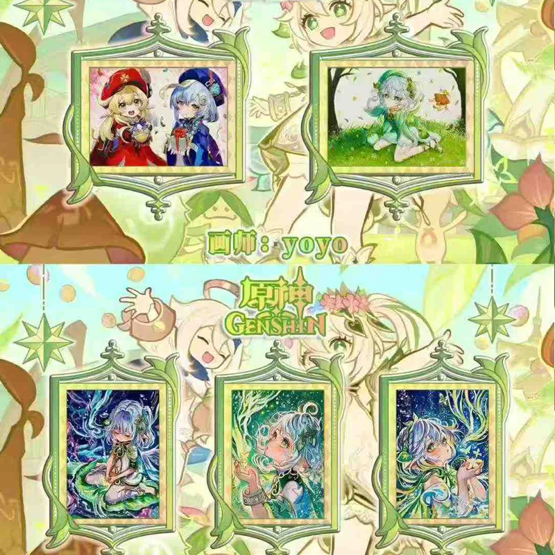 2025 Daoyu Culture W1 Genshin Impact لطيف مجموعة بطاقات صندوق حزمة أنيمي لعبة CCG لعبة لوحة فنية بطاقة تجارية هدايا اللعب #4