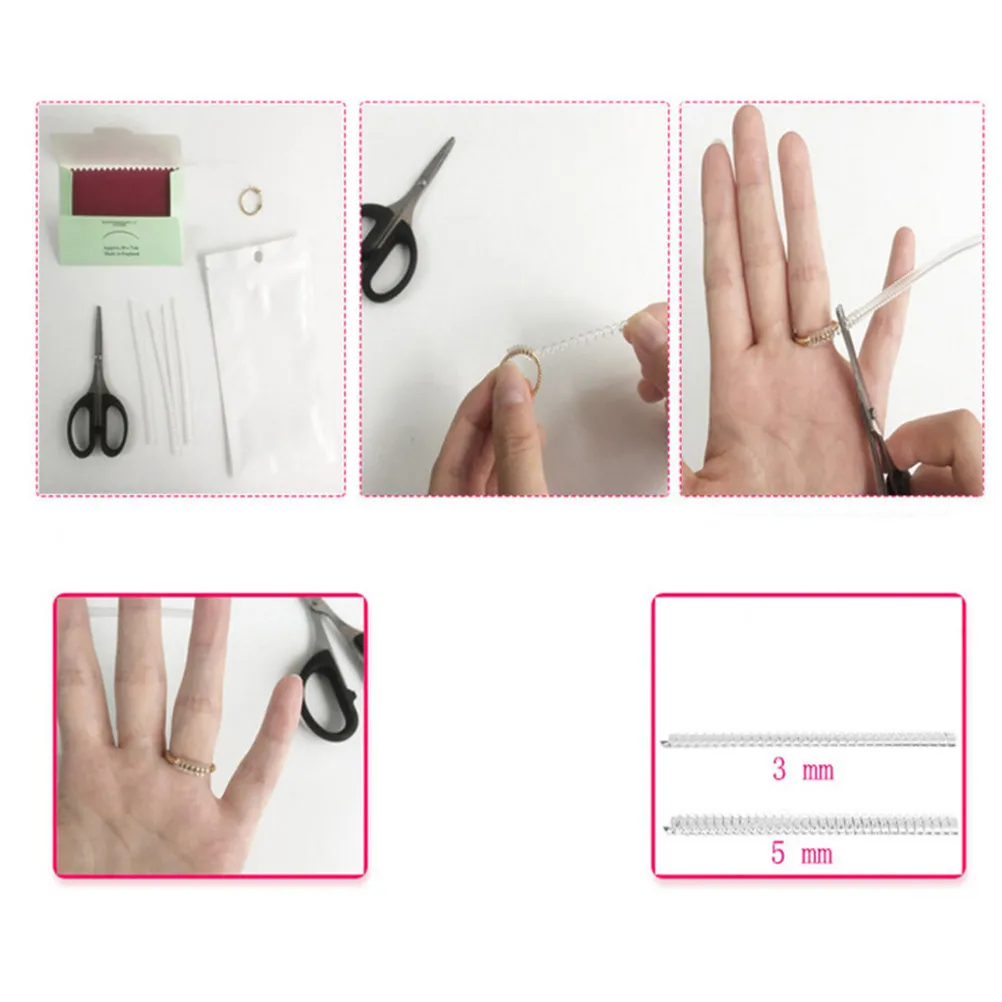6Pcs Invisible Transparent Ring Size Adjuster Tpu Soft Comfortable for Loose Rings Clear Size Reducer