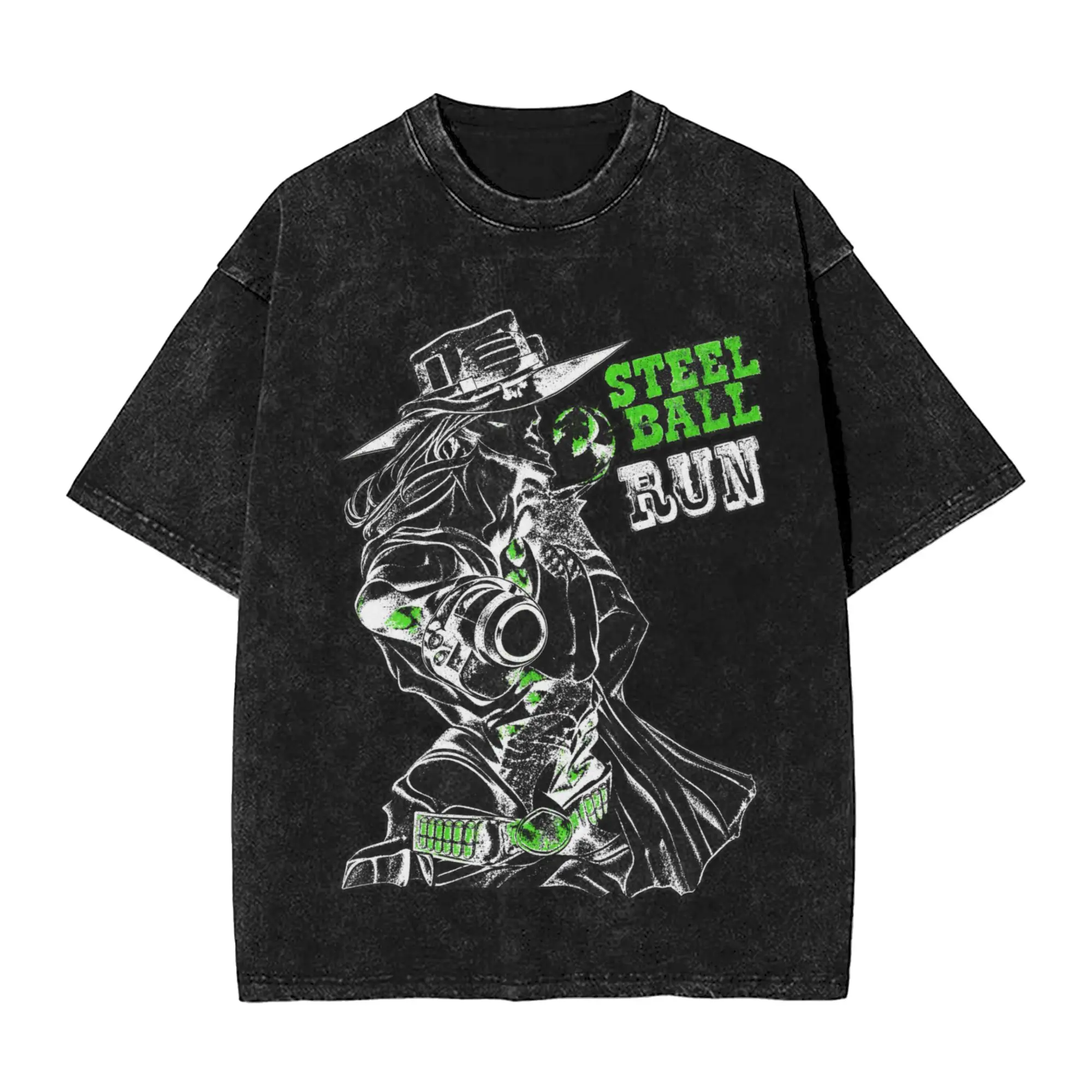 Novelty Jojo's Bizarre Adventure Gyro Zeppeli T-Shirts Men Crewneck Cotton Washed T Shirts  Short Sleeve Tees Plus Size Clothing